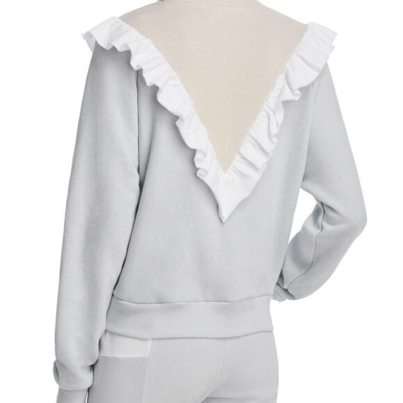 Wildfox Prima Pullover Ruffle Boho Colorblock Half Zip Sweatshirt, SIZE M - Picture 6 of 9